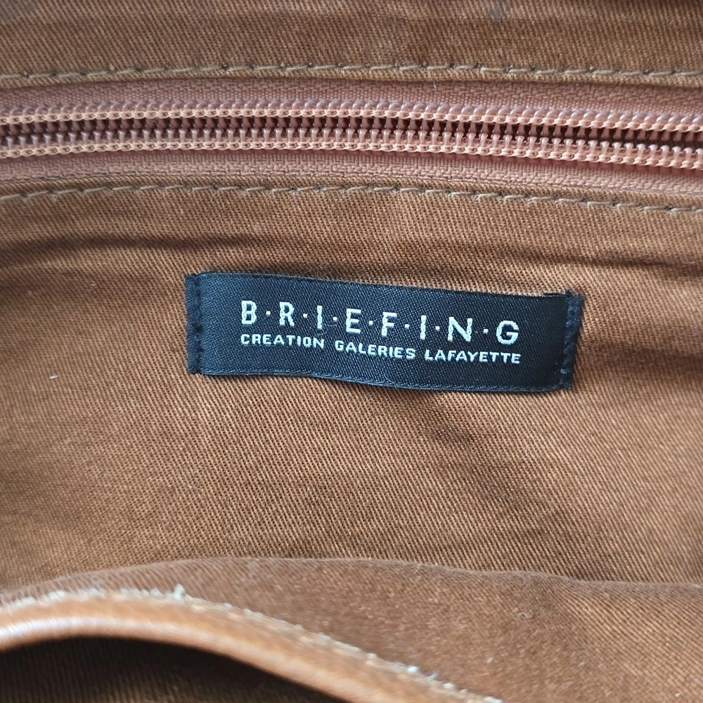 BRIEFING Creation Galleries Lafayette Brown/tan Cow Leather Bag